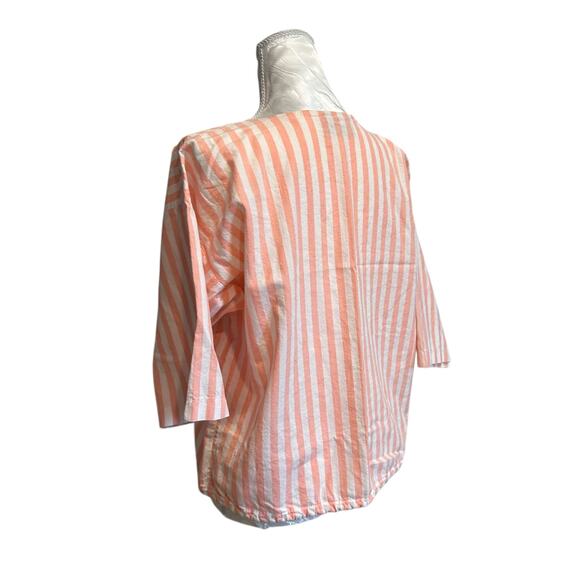 Vintage 60s Pink White Striped Top Womens Sz Large Drawstring Waist Barbiecore - Picture 13 of 15
